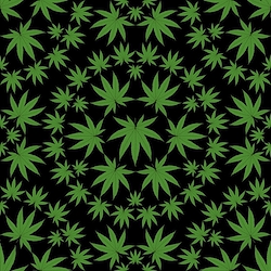 Black - Large Cannabis Leaves